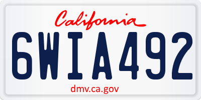 CA license plate 6WIA492