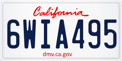 CA license plate 6WIA495