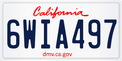 CA license plate 6WIA497