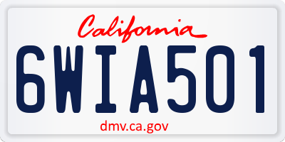 CA license plate 6WIA501