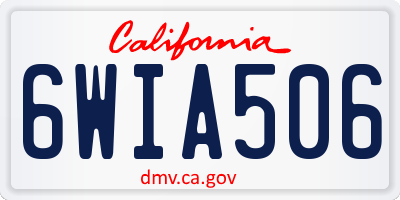 CA license plate 6WIA506