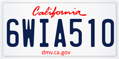 CA license plate 6WIA510