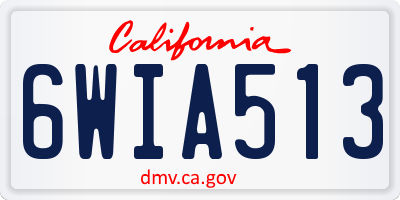 CA license plate 6WIA513