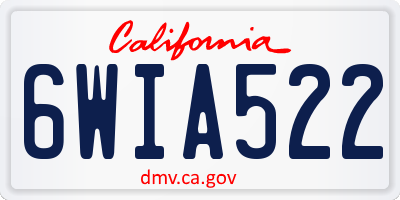 CA license plate 6WIA522
