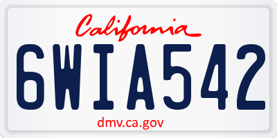 CA license plate 6WIA542