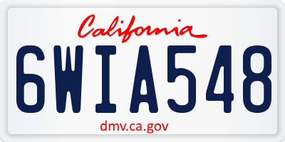 CA license plate 6WIA548