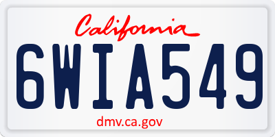 CA license plate 6WIA549