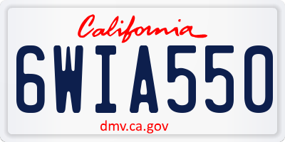 CA license plate 6WIA550