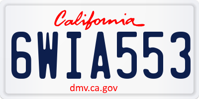 CA license plate 6WIA553