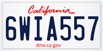 CA license plate 6WIA557