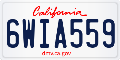 CA license plate 6WIA559