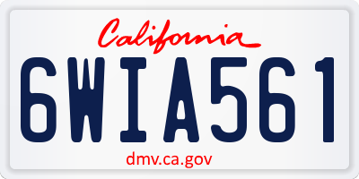 CA license plate 6WIA561