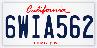 CA license plate 6WIA562