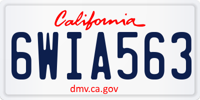 CA license plate 6WIA563