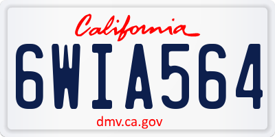 CA license plate 6WIA564