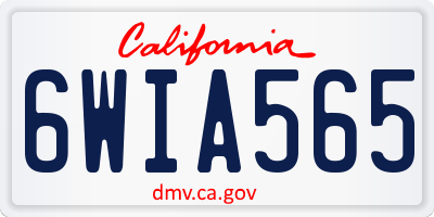 CA license plate 6WIA565
