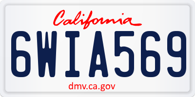 CA license plate 6WIA569