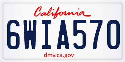 CA license plate 6WIA570