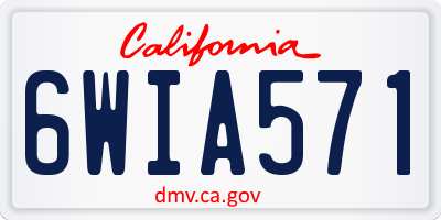CA license plate 6WIA571