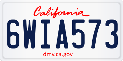 CA license plate 6WIA573