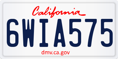 CA license plate 6WIA575