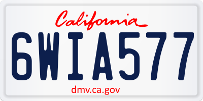CA license plate 6WIA577