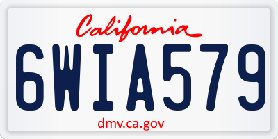 CA license plate 6WIA579