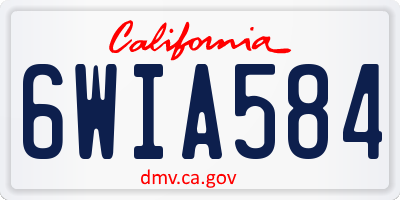 CA license plate 6WIA584