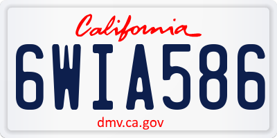 CA license plate 6WIA586
