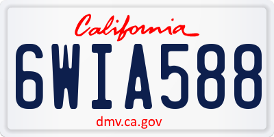 CA license plate 6WIA588