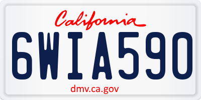 CA license plate 6WIA590