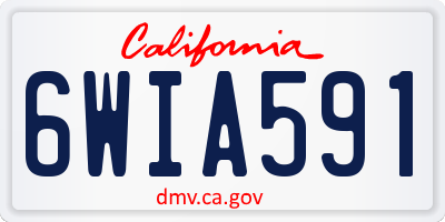 CA license plate 6WIA591