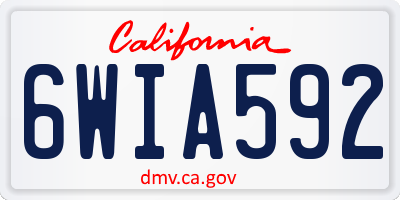 CA license plate 6WIA592