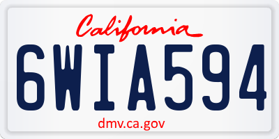 CA license plate 6WIA594