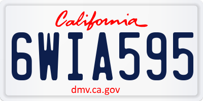 CA license plate 6WIA595