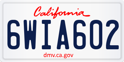 CA license plate 6WIA602