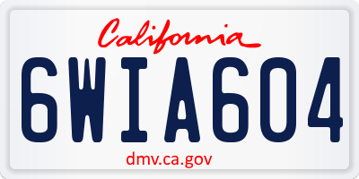 CA license plate 6WIA604