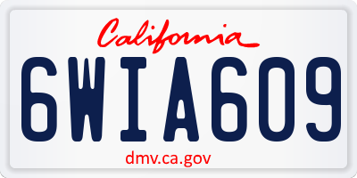 CA license plate 6WIA609