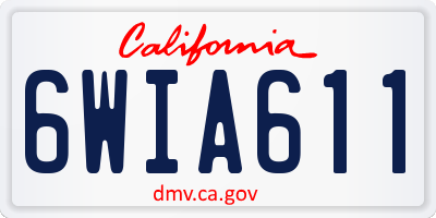 CA license plate 6WIA611