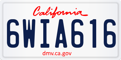 CA license plate 6WIA616