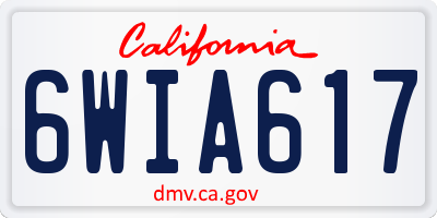 CA license plate 6WIA617