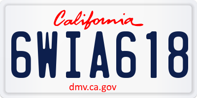 CA license plate 6WIA618