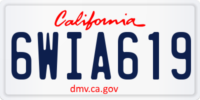 CA license plate 6WIA619
