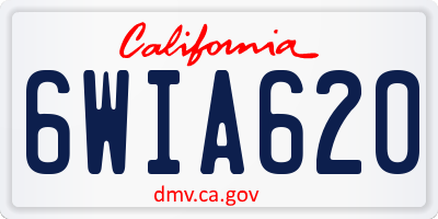 CA license plate 6WIA620