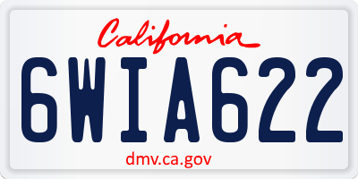 CA license plate 6WIA622