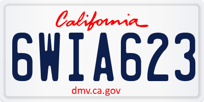 CA license plate 6WIA623