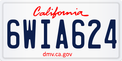 CA license plate 6WIA624