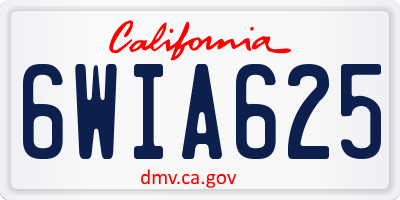 CA license plate 6WIA625