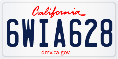 CA license plate 6WIA628