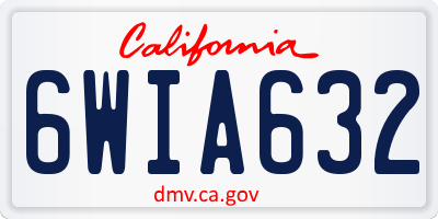 CA license plate 6WIA632